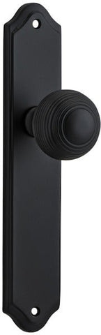 IVER Guildford Door Knob On Shouldered Backplate | Passage Lever Set Only | 9 Finishes - Matt Black