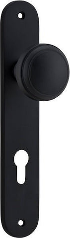 IVER Paddington Door Knob On Oval Backplate | Entrance Lever Set Only | 9 Finishes - Matt Black