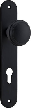 IVER Paddington Door Knob On Oval Backplate | Entrance Lever Set Only | 9 Finishes - Matt Black