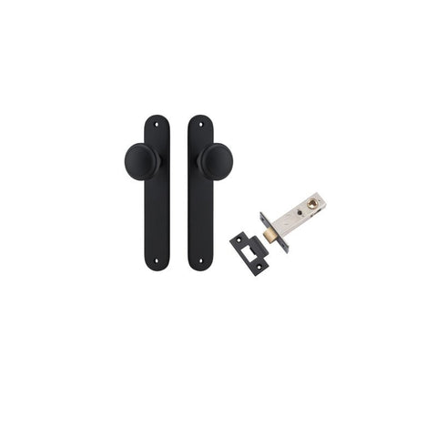 IVER Paddington Door Knob On Oval Backplate | Passage Kit | 9 Finishes - Matt Black