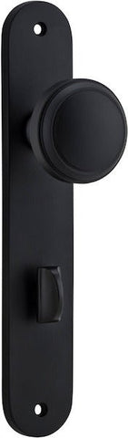 IVER Paddington Door Knob On Oval Backplate | Privacy Lever Set Only | 9 Finishes - Matt Black
