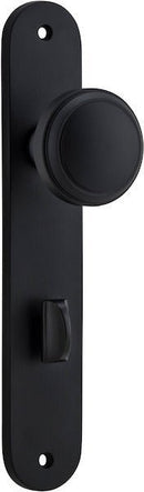 IVER Paddington Door Knob On Oval Backplate | Privacy Lever Set Only | 9 Finishes - Matt Black