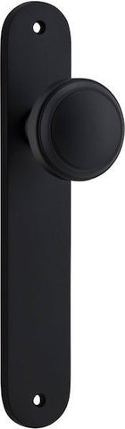 IVER Paddington Door Knob On Oval Backplate | Passage Lever Set Only | 9 Finishes - Matt Black