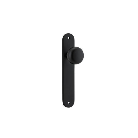 IVER Cambridge Door Knob On Oval Backplate | Passage Lever Set Only | 9 Finishes - Matt Black