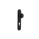IVER Cambridge Door Knob On Oval Backplate | Entrance Lever Set Only | 9 Finishes - Matt Black