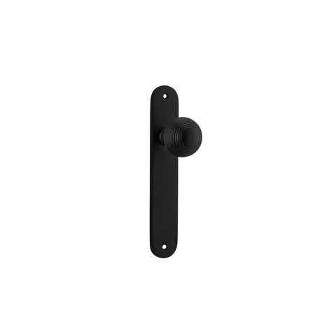 IVER Guildford Door Knob On Oval Backplate | Passage Lever Set Only | 9 Finishes - Matt Black