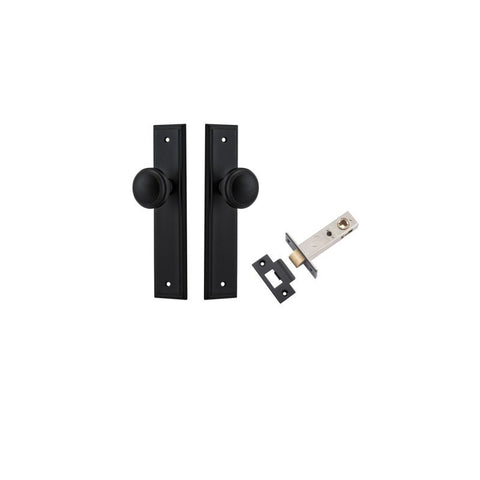 IVER Paddington Door Knob On Stepped Backplate | Passage Kit | 9 Finishes - Matt Black