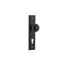 IVER Cambridge Door Knob On Stepped Backplate | Entrance Lever Set Only | 9 Finishes - Matt Black