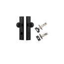 IVER Guildford Door Knob On Stepped Backplate | Separate Privacy Kit | 9 Finishes - Matt Black