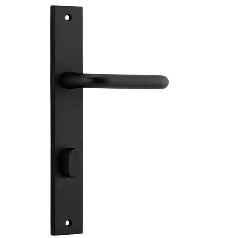 IVER Oslo Lever Door Handle On Rectangular Backplate | Privacy Lever Set Only | 9 Finishes - Matt Black