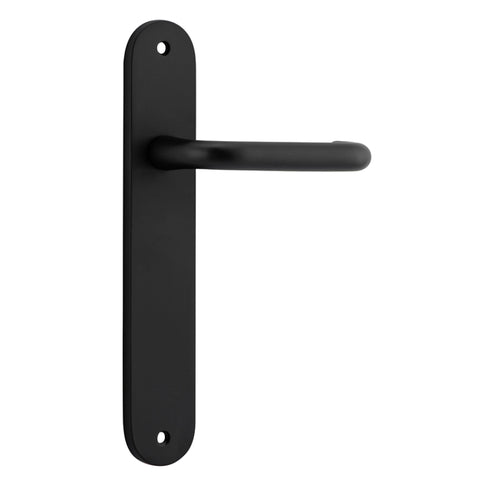 Iver Oslo Lever Door Handle On Oval Backplate - primehardware