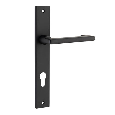 Iver Baltimore Return Door Lever Handle On Rectangular Backplate - primehardware