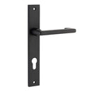 Iver Baltimore Return Door Lever on Rectangular Backplate | Entrance Lever Set Only | 7 Finishes - Matt Black