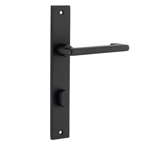 Iver Baltimore Return Door Lever on Rectangular Backplate | Privacy Lever Set Only | 7 Finishes - Matt Black