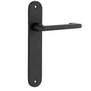 Iver Baltimore Return Solid Brass Door Lever on Oval Backplate | Passage Lever Set Only | 7 Finishes - Matt Black