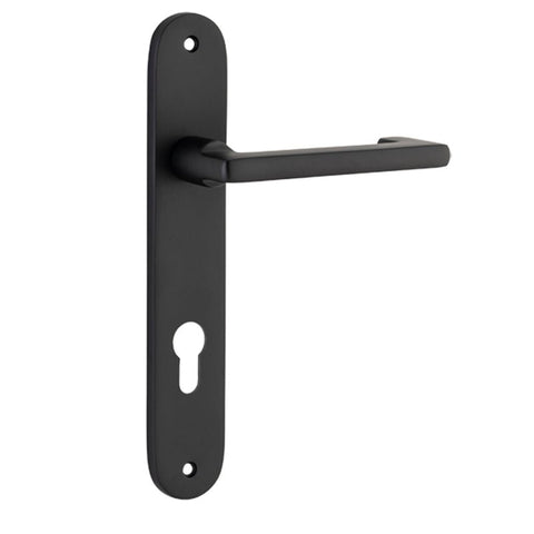 Iver Baltimore Return Door Lever Handle On Oval Backplate - primehardware