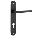 Iver Baltimore Return Solid Brass Door Lever on Oval Backplate | Entrance Lever Set Only | 7 Finishes - Matt Black