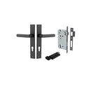 Iver Osaka Door Lever on Rectangular Backplate — Entrance Set (Key/Thumb) | Entrance Kit (Key/Thumb) | 6 Finishes - Matt Black