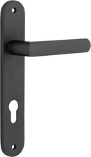 IVER Osaka Door Lever Handle On Oval Backplate | Entrance Lever Set Only | 6 Finishes - Matt Black