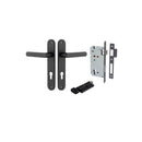IVER Osaka Door Lever Handle On Oval Backplate | Entrance Kit (Key/Thumb) | 6 Finishes - Matt Black