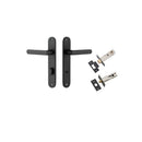 IVER Osaka Door Lever Handle On Oval Backplate | Separate Privacy Kit | 6 Finishes - Matt Black