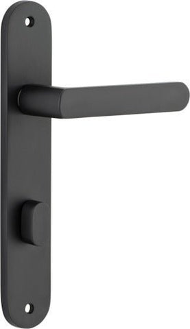 IVER Osaka Door Lever Handle On Oval Backplate | Privacy Lever Set Only | 6 Finishes - Matt Black