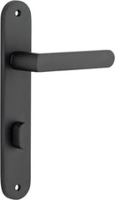 IVER Osaka Door Lever Handle On Oval Backplate | Privacy Lever Set Only | 6 Finishes - Matt Black