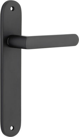 IVER Osaka Door Lever Handle On Oval Backplate | Passage Lever Set Only | 6 Finishes - Matt Black