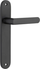IVER Osaka Door Lever Handle On Oval Backplate | Passage Lever Set Only | 6 Finishes - Matt Black