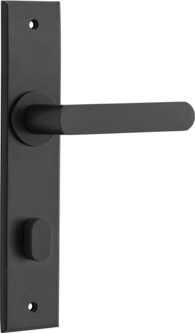 Iver Osaka Door Lever on Rectangular Backplate | Privacy Lever Set Only | 6 Finishes - Matt Black