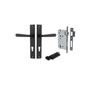 IVER Copenhagen Door Lever Handle On Rectangular Backplate | Entrance Kit (Key/Thumb) | 7 Finishes - Matt Black