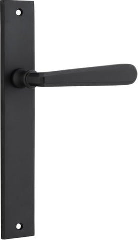 IVER Copenhagen Door Lever Handle On Rectangular Backplate | Passage Lever Set Only | 7 Finishes - Matt Black