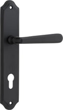 Iver Copenhagen Door Lever Handle on Shouldered Backplate | Entrance Lever Set Only | 7 Finishes - Matt Black