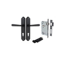 Iver Copenhagen Door Lever Handle on Shouldered Backplate | Entrance Kit (Key/Thumb) | 7 Finishes - Matt Black