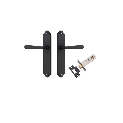 Iver Copenhagen Door Lever Handle on Shouldered Backplate | Passage Kit | 7 Finishes - Matt Black