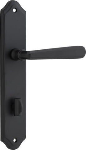 Iver Copenhagen Door Lever Handle on Shouldered Backplate | Privacy Lever Set Only | 7 Finishes - Matt Black