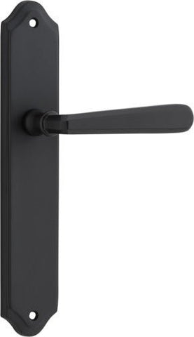 Iver Copenhagen Door Lever Handle on Shouldered Backplate | Passage Lever Set Only | 7 Finishes - Matt Black