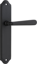Iver Copenhagen Door Lever Handle on Shouldered Backplate | Passage Lever Set Only | 7 Finishes - Matt Black