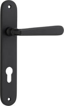 Iver Copenhagen Solid Brass Door Lever on Oval Backplate | Entrance Lever Set Only | 7 Finishes - Matt Black