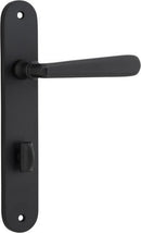 Iver Copenhagen Solid Brass Door Lever on Oval Backplate | Privacy Lever Set Only | 7 Finishes - Matt Black