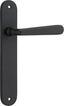 Iver Copenhagen Solid Brass Door Lever on Oval Backplate | Passage Lever Set Only | 7 Finishes - Matt Black