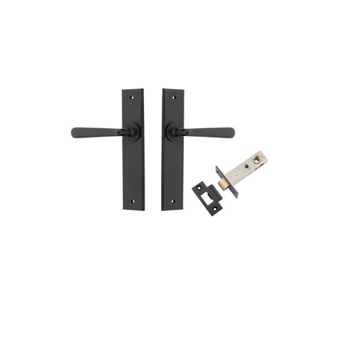 Iver Copenhagen Door Lever on Chamfered Backplate — Passage Kit