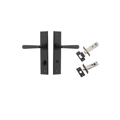 Iver Copenhagen Door Lever on Chamfered Backplate — Separate Privacy Kit