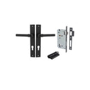 IVER Helsinki Door Lever Handle On Rectangular Backplate | Entrance Kit (Key/Key) | 7 Finishes - Matt Black