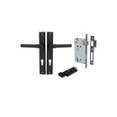 IVER Helsinki Door Lever Handle On Rectangular Backplate | Entrance Kit (Key/Thumb) | 7 Finishes - Matt Black