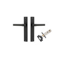 IVER Helsinki Door Lever Handle On Rectangular Backplate | Passage Kit | 7 Finishes - Matt Black