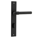 IVER Helsinki Door Lever Handle On Rectangular Backplate | Privacy Lever Set Only | 7 Finishes - Matt Black