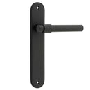 Iver Helsinki Solid Brass Door Lever on Oval Backplate | Passage Lever Set Only | 7 Finishes - Matt Black