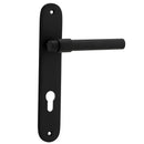 Iver Helsinki Solid Brass Door Lever on Oval Backplate | Entrance Lever Set Only | 7 Finishes - Matt Black
