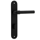 Iver Helsinki Solid Brass Door Lever on Oval Backplate | Privacy Lever Set Only | 7 Finishes - Matt Black